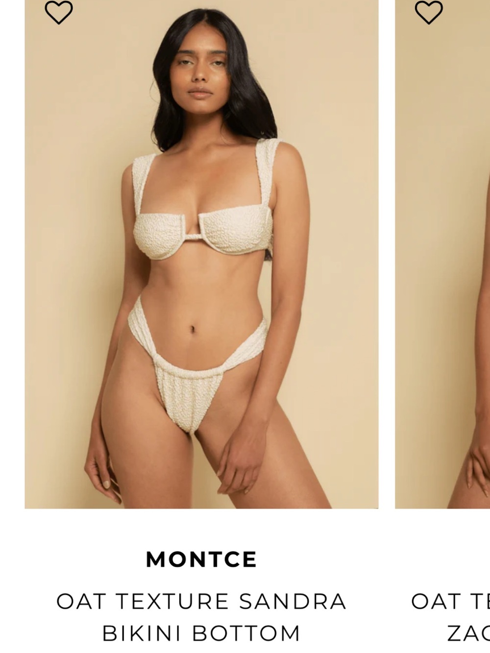 Montce Sandra Textured Bikini Set in Oat